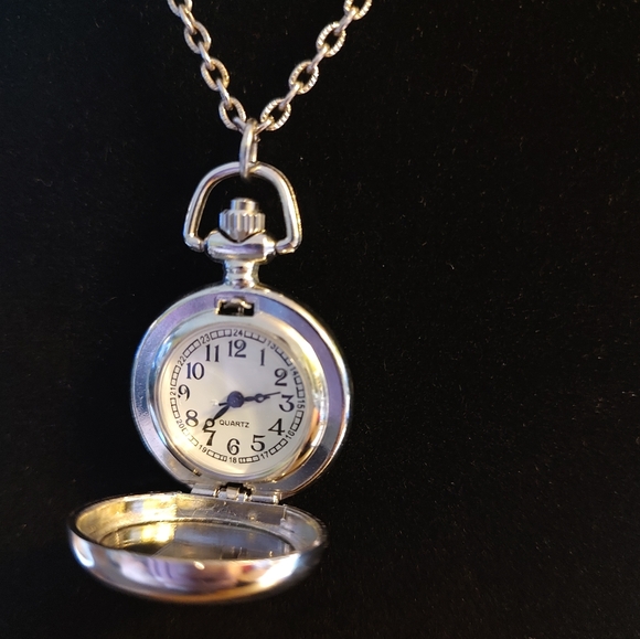 Butterfly Pendant Locket Watch Necklace - Picture 3 of 6